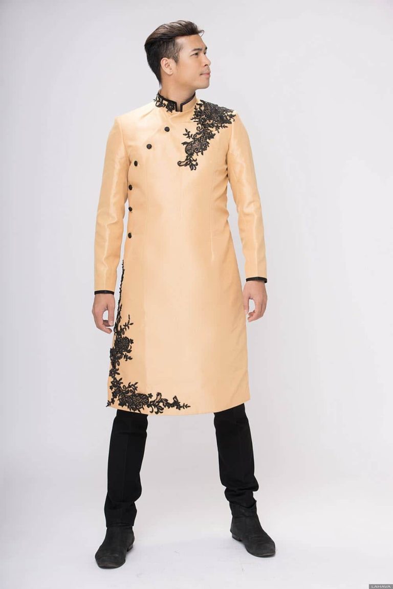 Áo dài nam kết ren