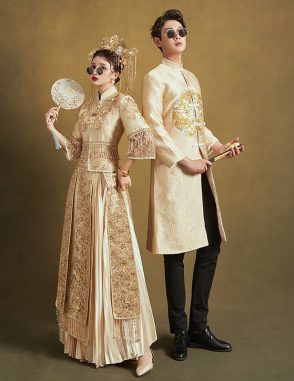 cho thuê áo khỏa cưới màu vàng