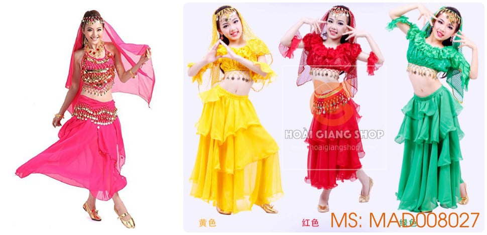 Cung cấp sỉ lẻ trang phục múa ấn độ người lớn, trẻ em
