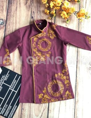 áo dài bé trai màu hồng