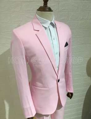 cho thuê vest nam màu hồng nhạt