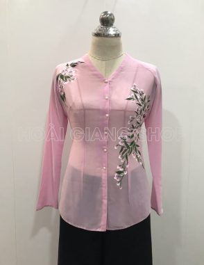 bà ba nữ hồng nhạt vẽ hoa