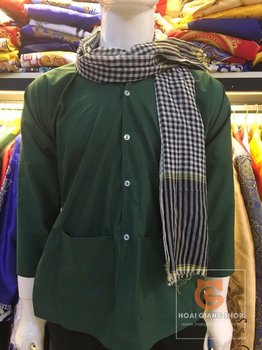 Áo bà ba nam màu xanh đoàn