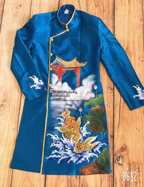 Áo dài nam vẽ cá chép