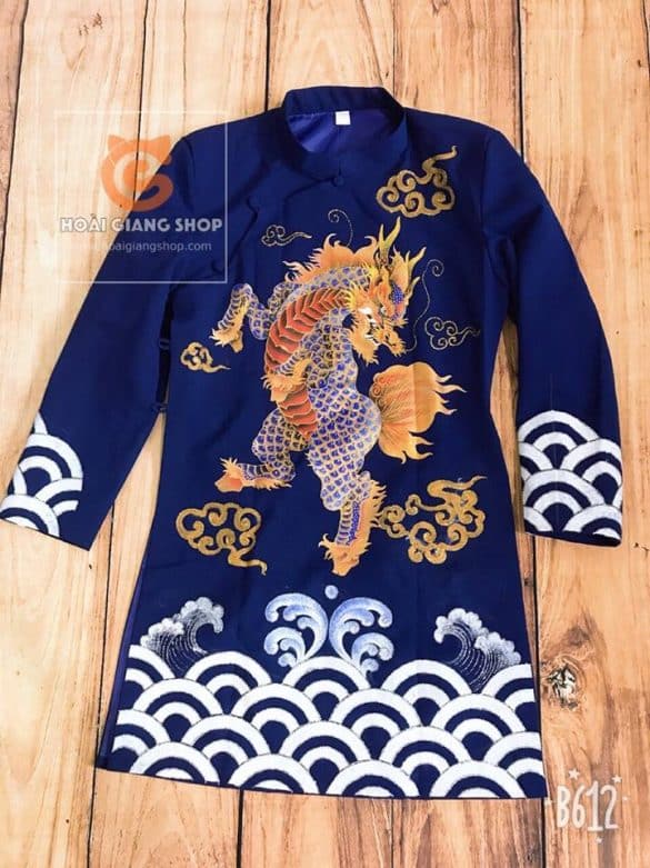 Áo dài nam vẽ lân