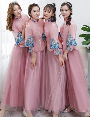 Áo khỏa bưng quả nữ Trung Hoa (áo hồng váy hồng)
