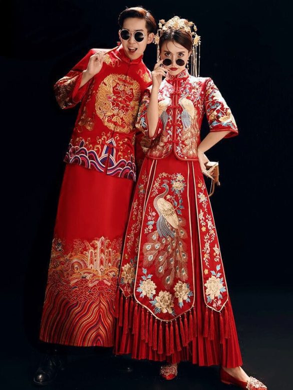 áo khỏa cưới cặp trung hoa sang trọng