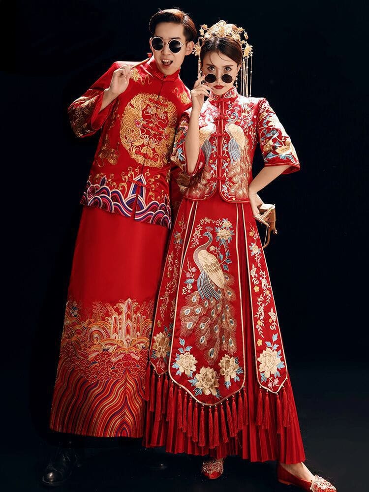 áo khỏa cưới cặp trung hoa sang trọng