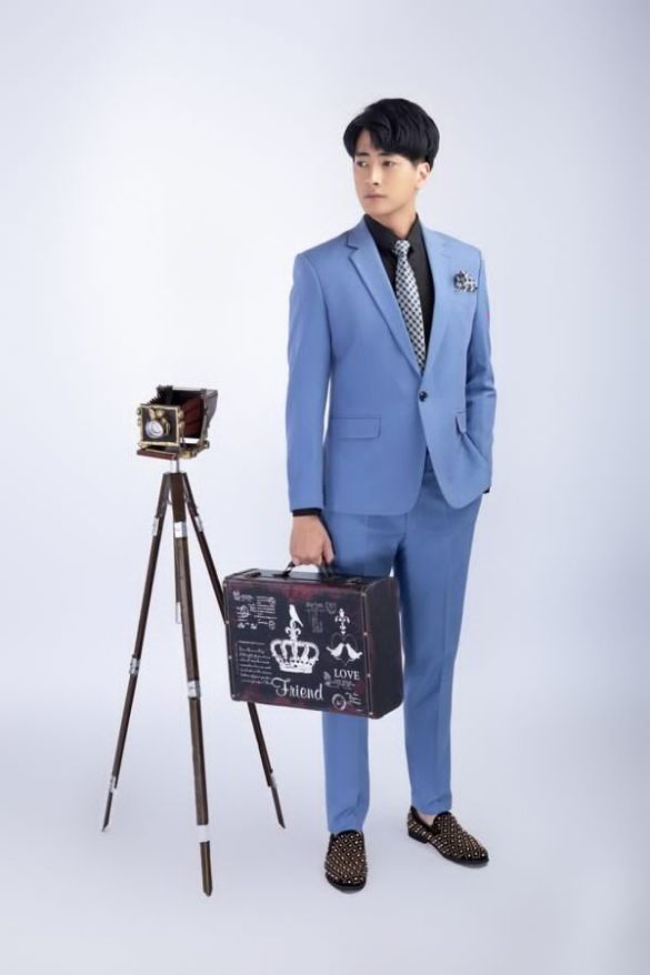vest chú rễ xanh dương nhạt