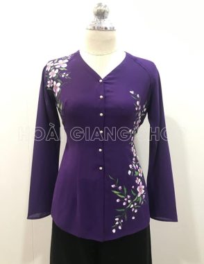 Bà ba nữ tím vẽ hoa