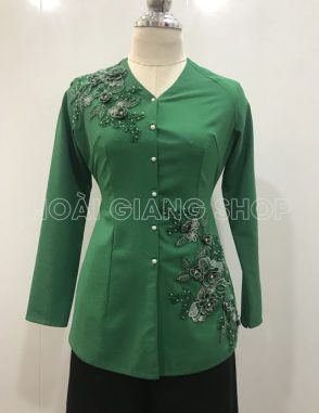 bà ba xanh lá kết ren