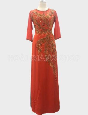 áo dài sui cam kết cườm