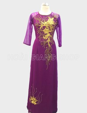 áo dài cho mẹ màu hồng sen