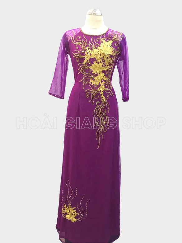 áo dài cho mẹ màu hồng sen