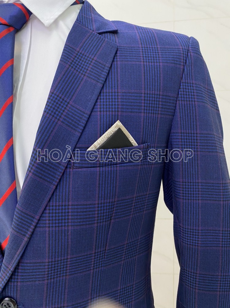 vest nam xanh caro hồng