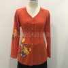áo bà ba cam vẽ hoa mai
