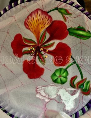 bà ba nữ trắng vẽ hoa phượng