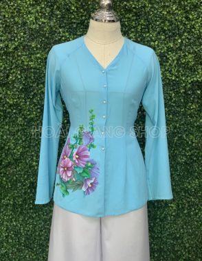 áo bà ba vẽ hoa mãn đình hồng