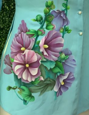 áo bà ba vẽ hoa mãn đình hồng