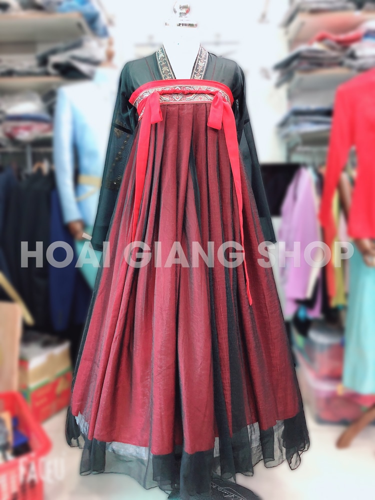 CỔ TRANG NỮ ÁO ĐỎ TƯƠI VÁY ĐỎ ĐẬM