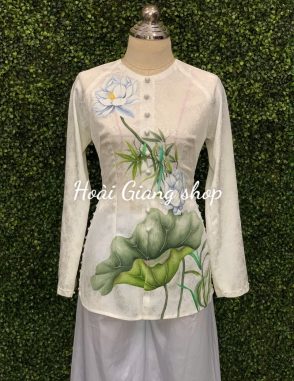 bà ba nữ gấm trắng cao cấp