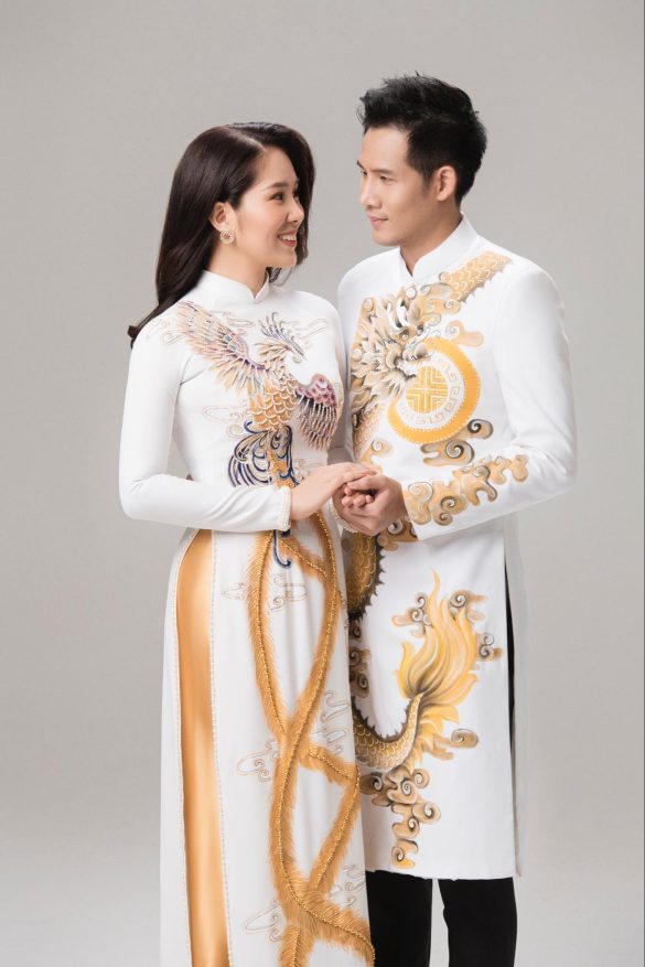 may áo dài cưới
