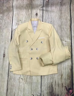 vest trẻ em màu vàng 6 nút