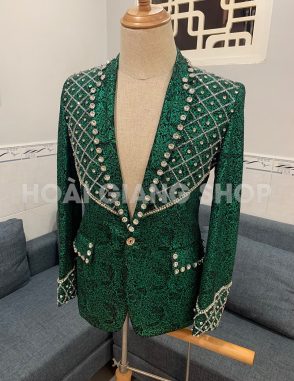 vest nam biểu diễn xanh lá