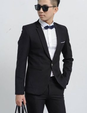 cho thuê vest nam màu đen phom hàn quốc