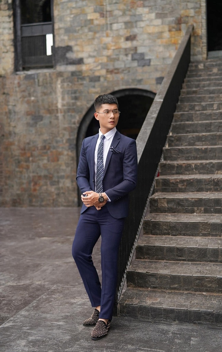 cho thuê vest nam xanh đen