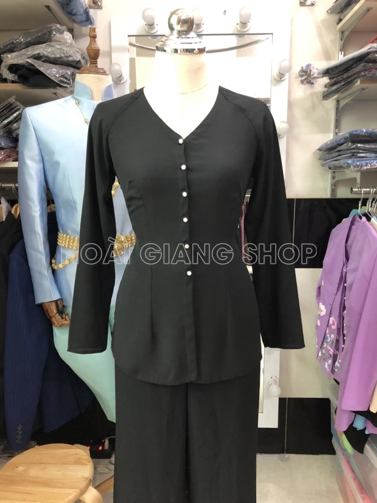 bà ba nữ trơn màu đen