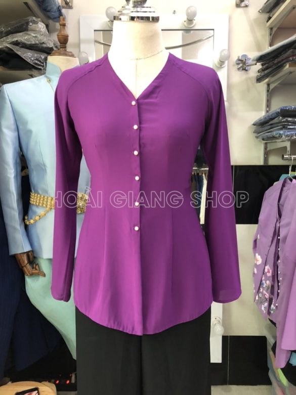 bà ba nữ trơn màu tím sen