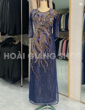 áo dài sui gia kết cườm sang trọng