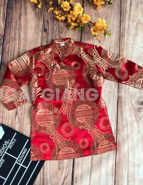 bán áo dài bé trai màu đỏ