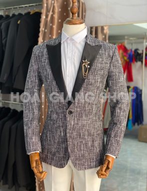 cho thuê vest nam xám trắng
