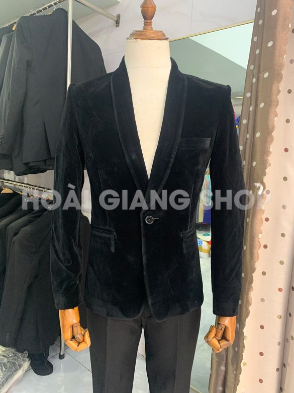 vest nam nhung đen