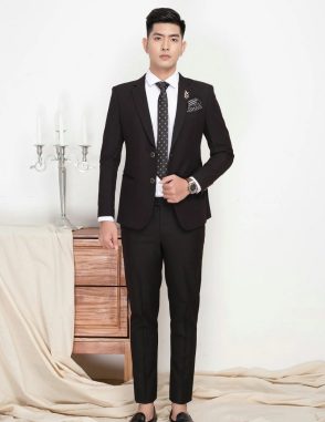 bộ vest nam đen 2 cúc chất lượng