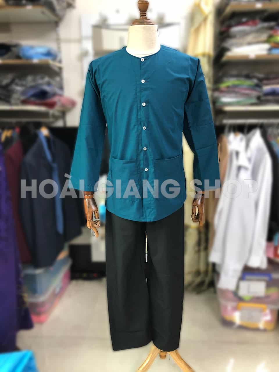 bà ba nam màu xanh lý