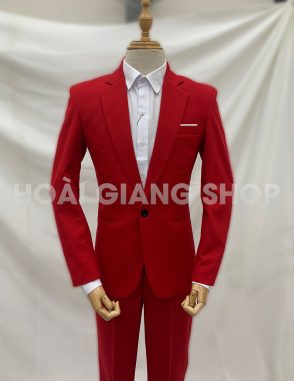 cho thuê vest nam màu đỏ