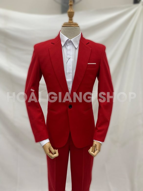 cho thuê vest nam màu đỏ