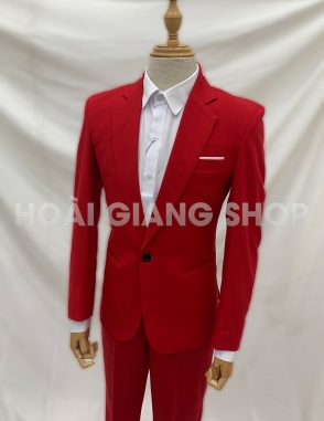 cho thuê vest nam màu đỏ