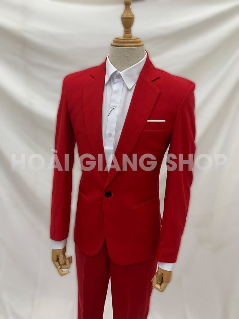 cho thuê vest nam màu đỏ