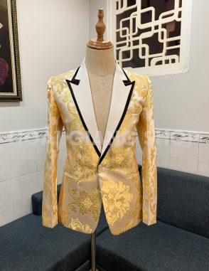 vest nam vải gấm vàng