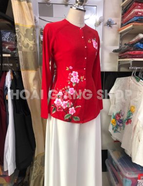 bà ba nữ màu đỏ đẹp