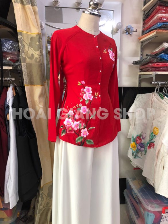 bà ba nữ màu đỏ đẹp