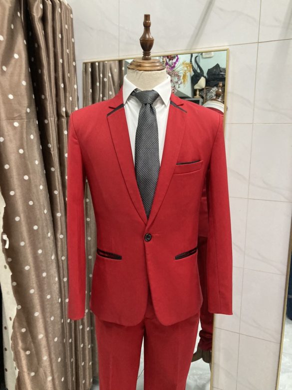 vest nam màu đỏ tươi